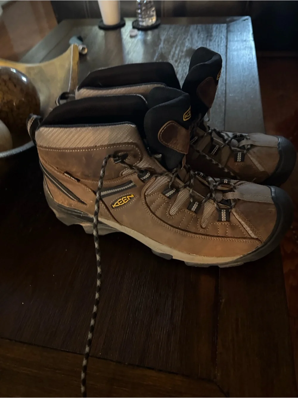 KEEN Men's Brown and Black Waterproof Hiking Boots